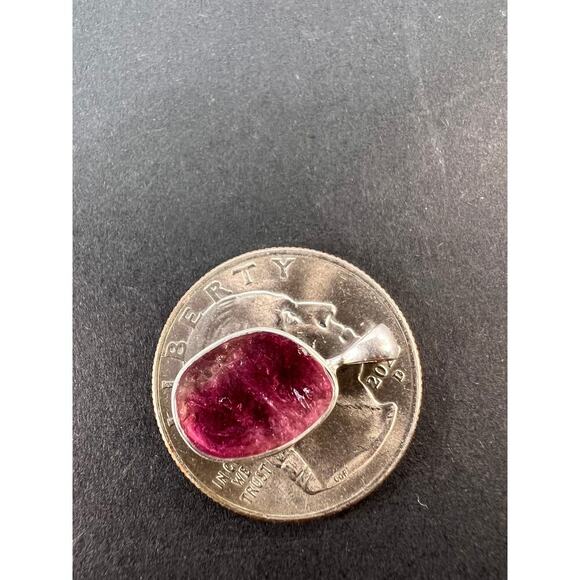 NEW Pink/Bi color tourmaline sterling silver pendant 1.55 grams - Picture 4 of 9